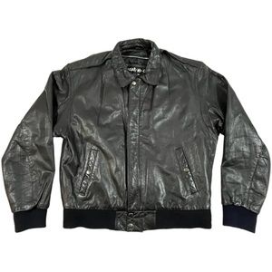 Vintage Wear Me Out Leather Bomber Jacket Size 40
